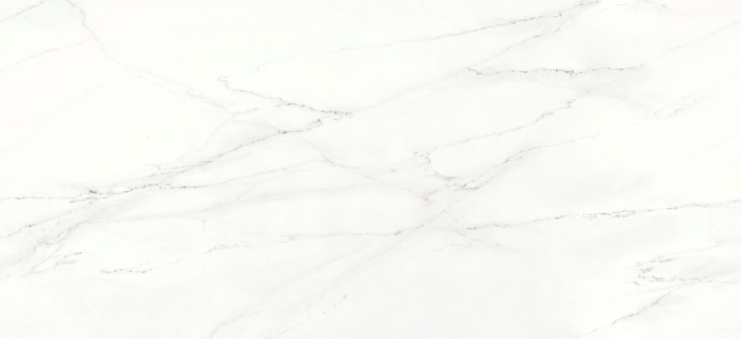 Dekton Rem worktop with white geometric pattern on a white background