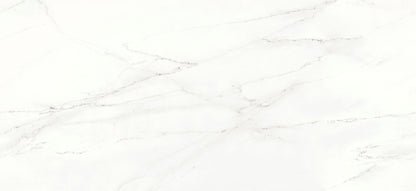 Dekton Rem worktop with white geometric pattern on a white background