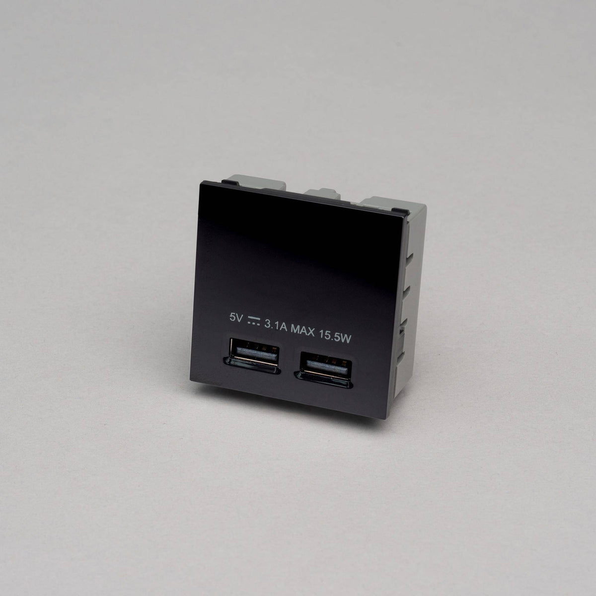 Buster + Punch USB charger module / USB A + A / 50 mm in Black