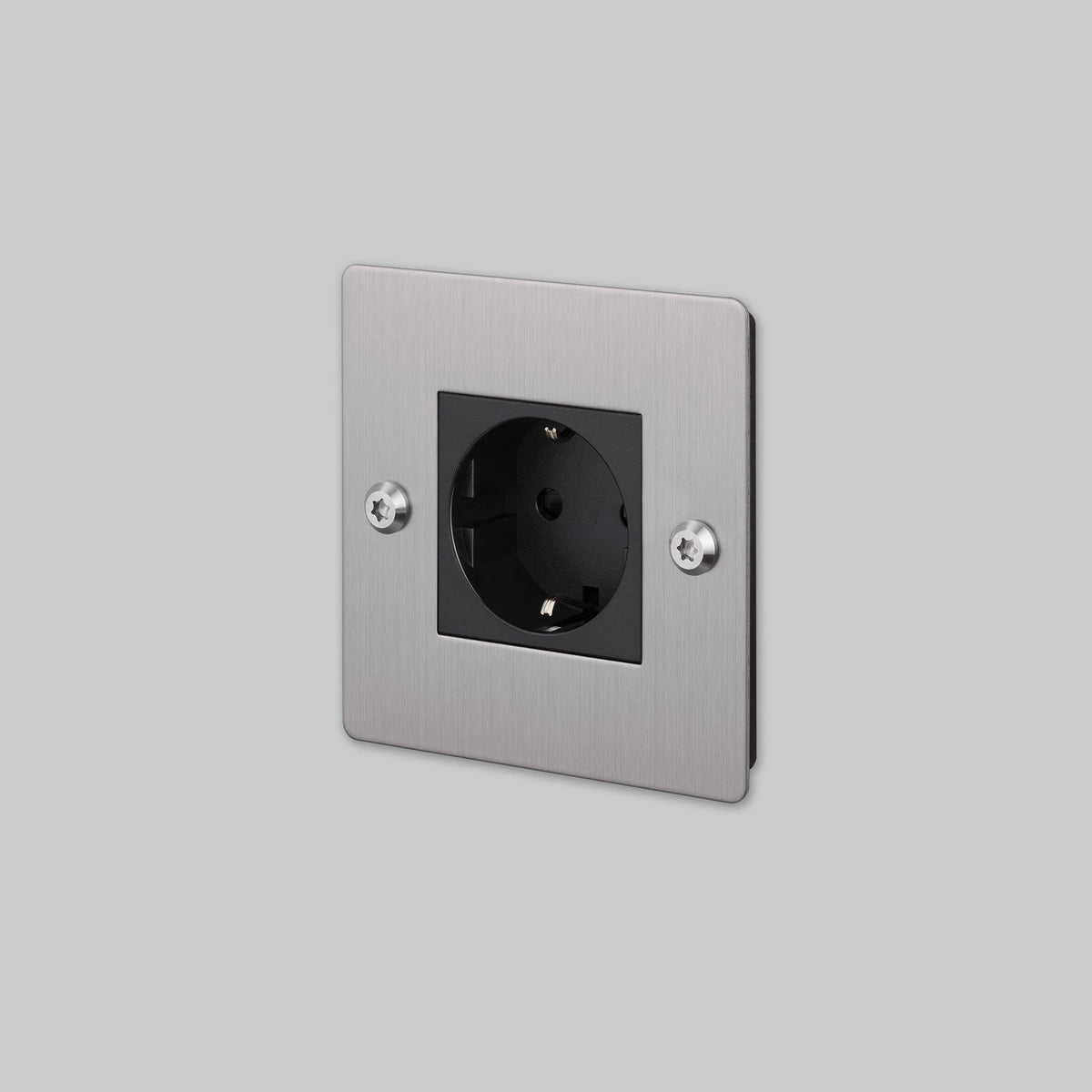 Buster + Punch 1G SOCKET / SCHUKO TYPE F / LINEAR / WITHOUT LOGO – STEEL