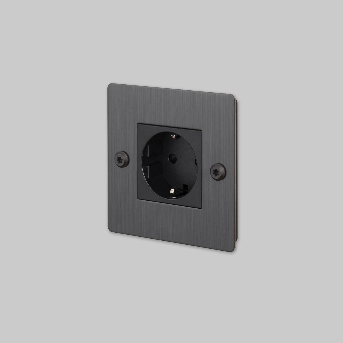 Buster + Punch 1G SOCKET / SCHUKO TYPE F / LINEAR / WITHOUT LOGO – SMOKED BRONZE