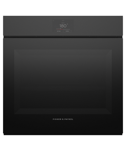Fisher &amp; Paykel OB60SMPTNB1 60cm Series 9 Minimal Handleless Pyrolytic Oven Black Glass
