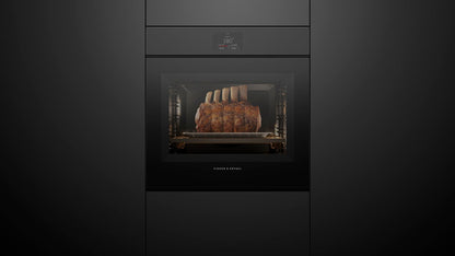Fisher &amp; Paykel OB60SMPTNB1 60cm Series 9 Minimal Handleless Pyrolytic Oven Black Glass