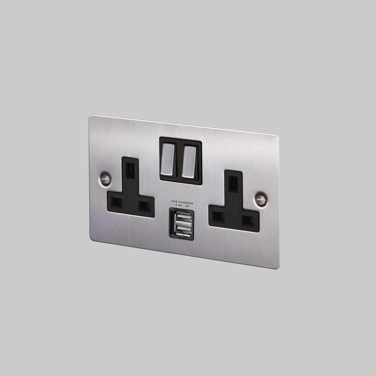 Buster + Punch 2g uk plug socket usb – Steel