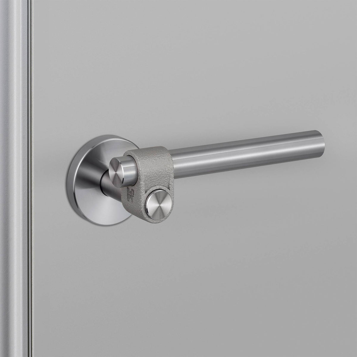 Buster + Punch Cast sprung door handle set in steel – view 3