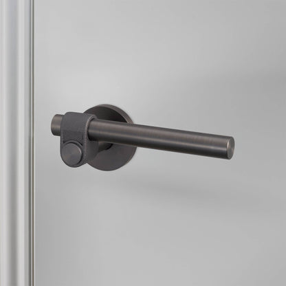Buster + Punch Cast sprung door handle set in smoked bronze – view 1