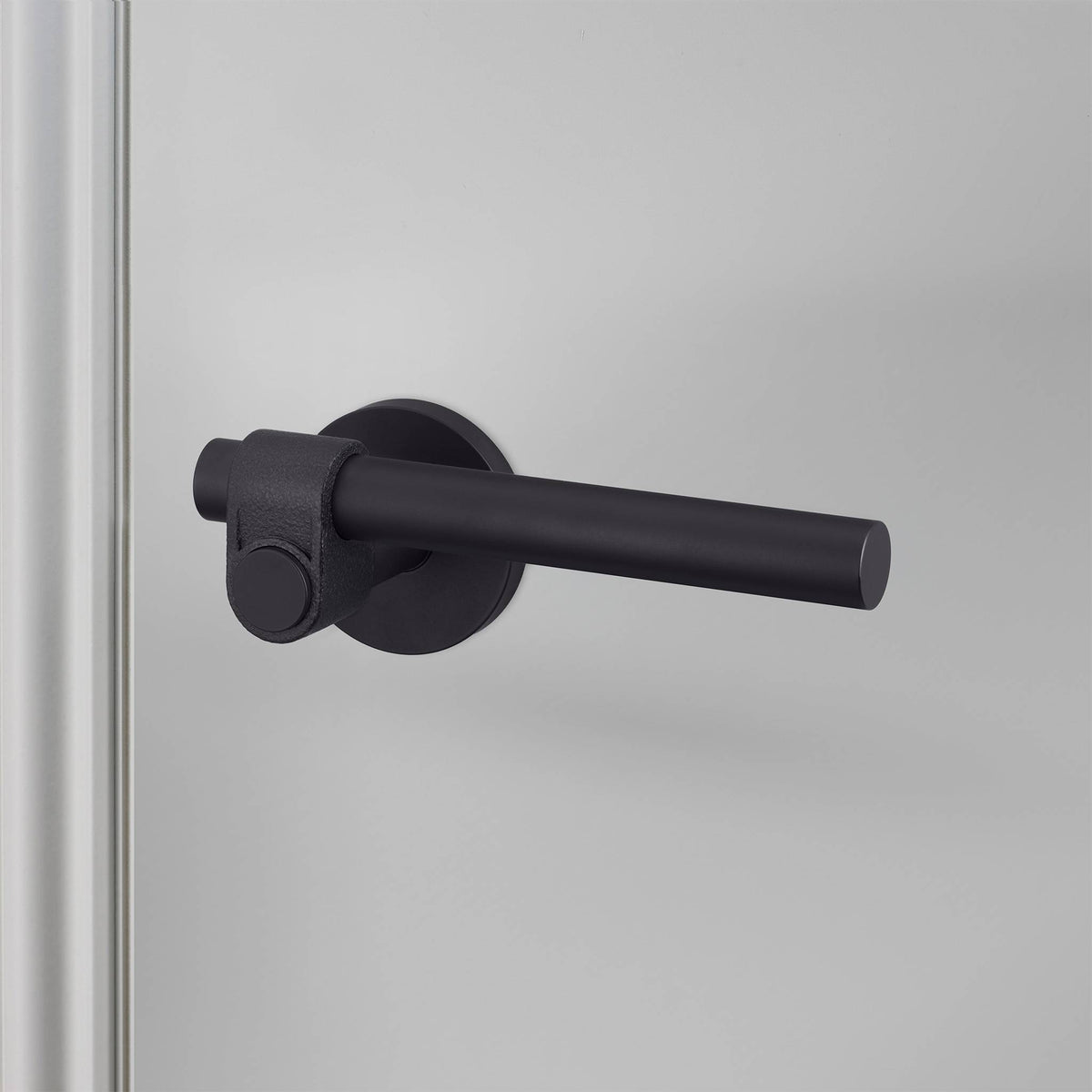 Buster + Punch Cast sprung door handle set in welders black – view 1