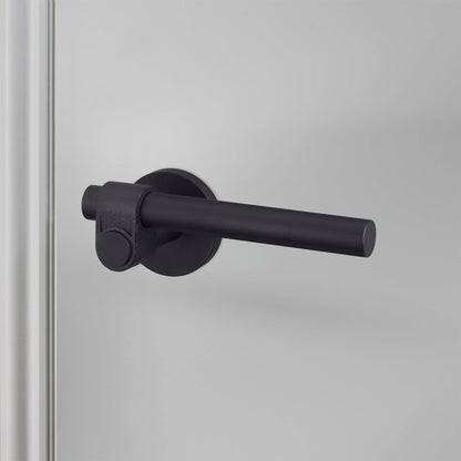 Buster + Punch Cast sprung door handle set in welders black – view 1