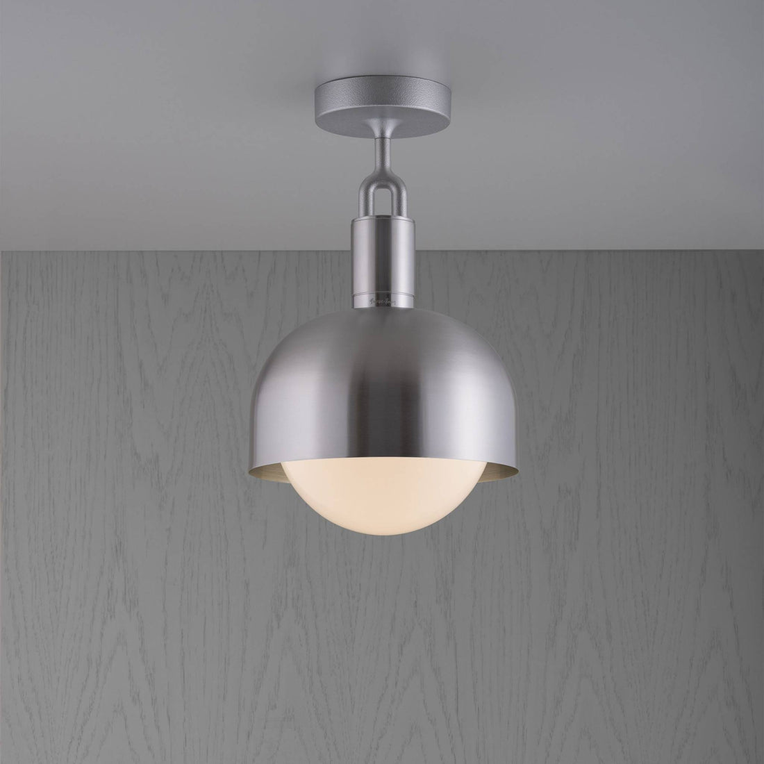 Buster + Punch Forked Ceiling / Linear / Shade / Globe / Opal / Medium / Steel