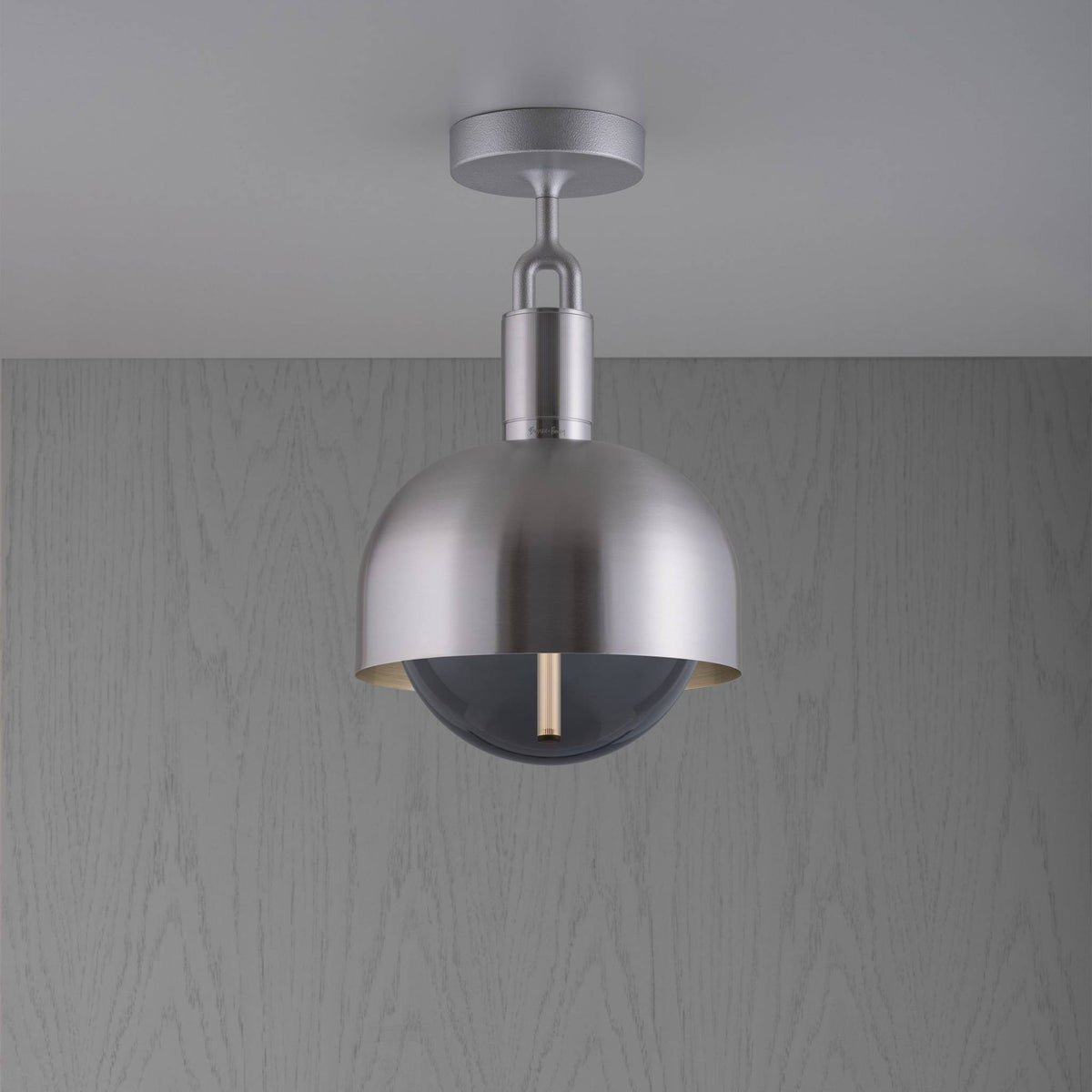 Buster + Punch Forked Ceiling / Linear / Shade / Globe / Smoked / Medium / Steel