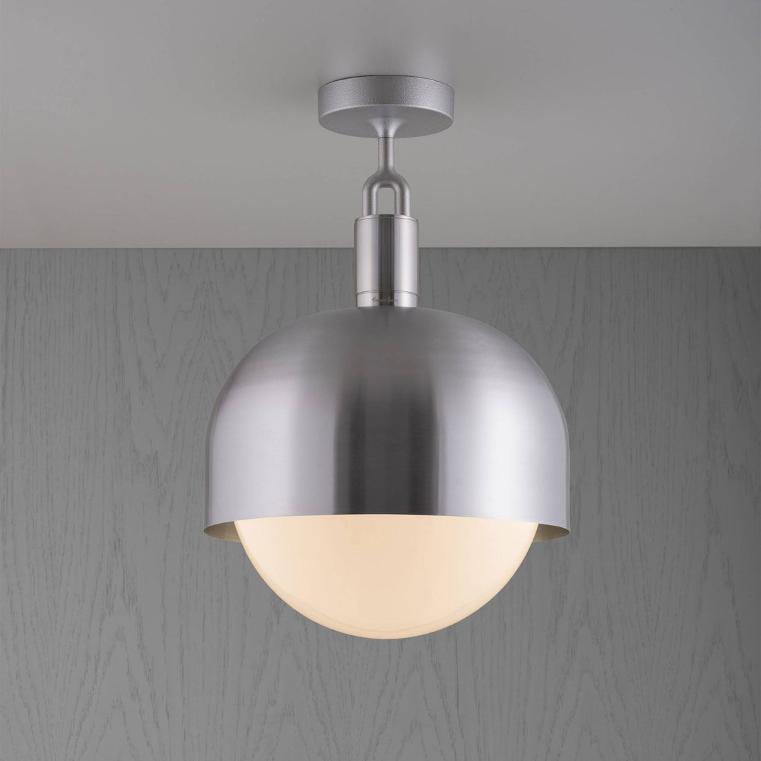 Buster + Punch Forked Ceiling / Linear / Shade / Globe / Opal / Large / Steel