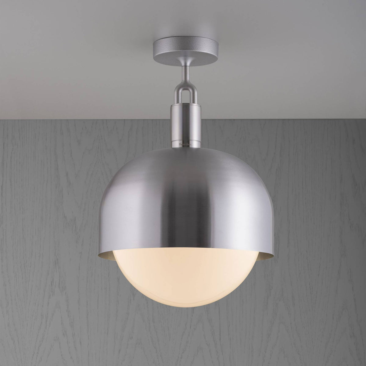 Buster + Punch Forked Ceiling / Linear / Shade / Globe / Opal / Large / Steel