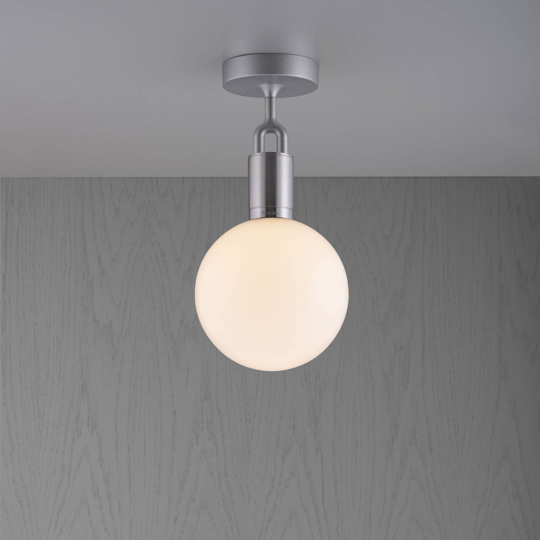 Buster + Punch Forked Ceiling / Linear / Globe / Opal / Medium / Steel