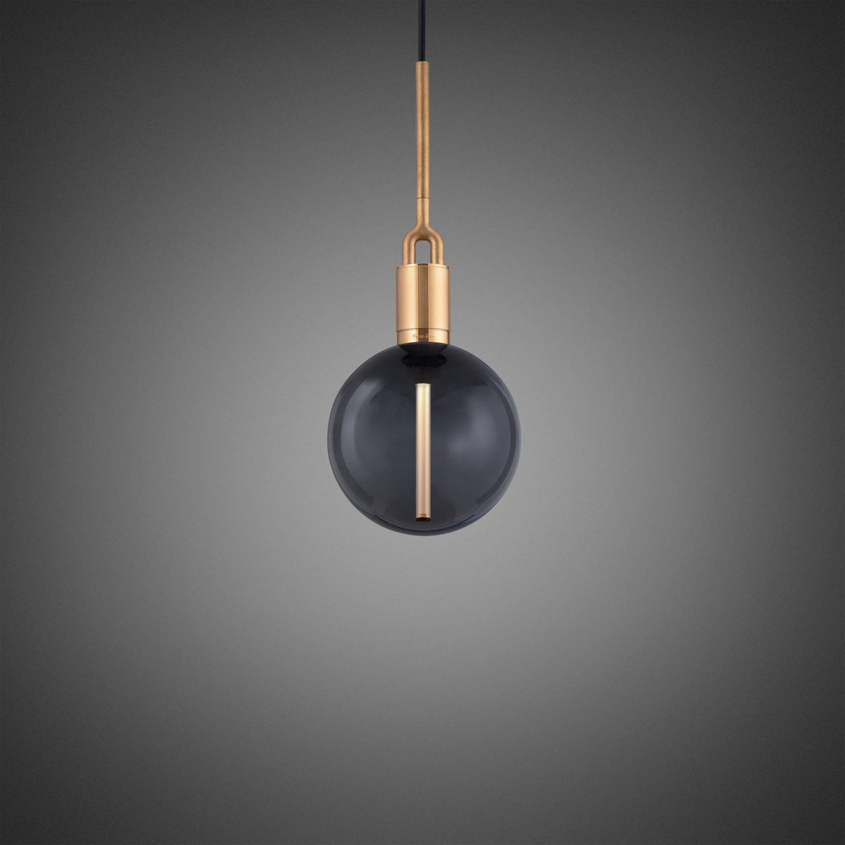 Buster + Punch Forked Pendant / Linear / Globe / Smoked / Medium / Brass