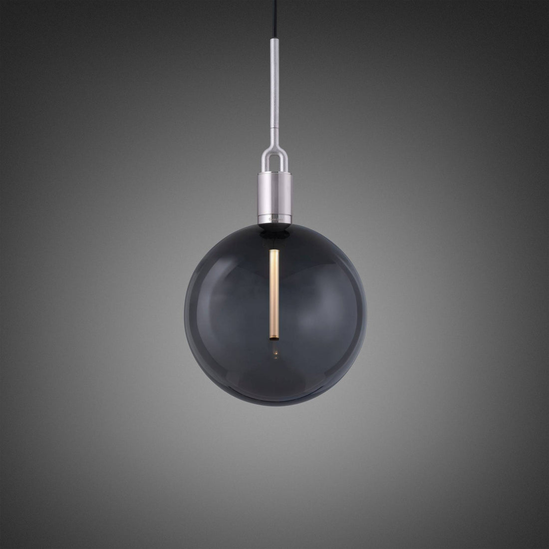 Buster + Punch Forked Pendant / Linear / Globe / Smoked / Large / Steel