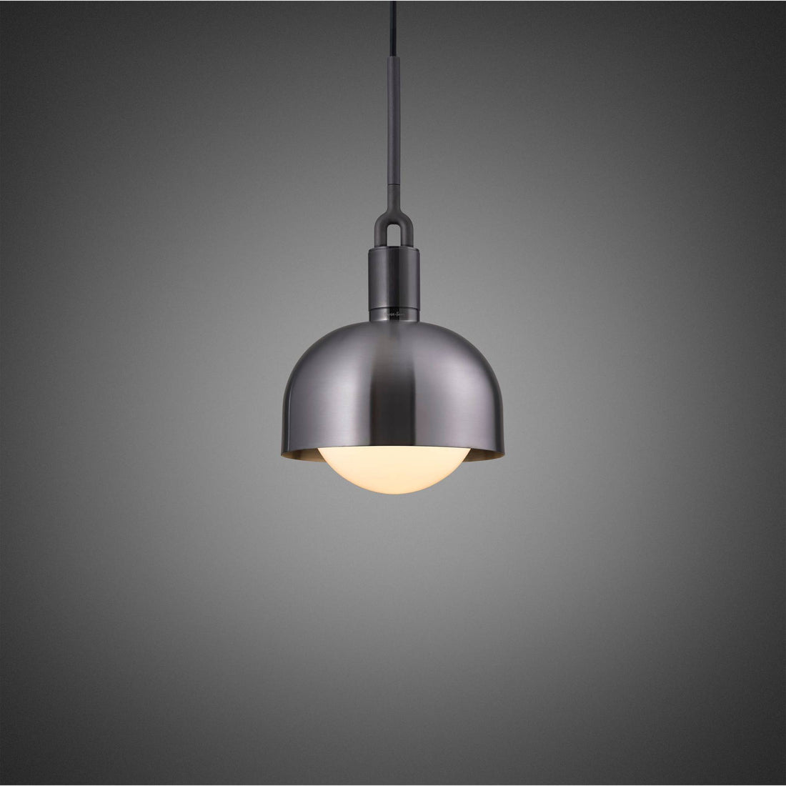 Buster + Punch Forked Pendant / Linear / Shade / Globe / Opal / Medium / Gun Metal