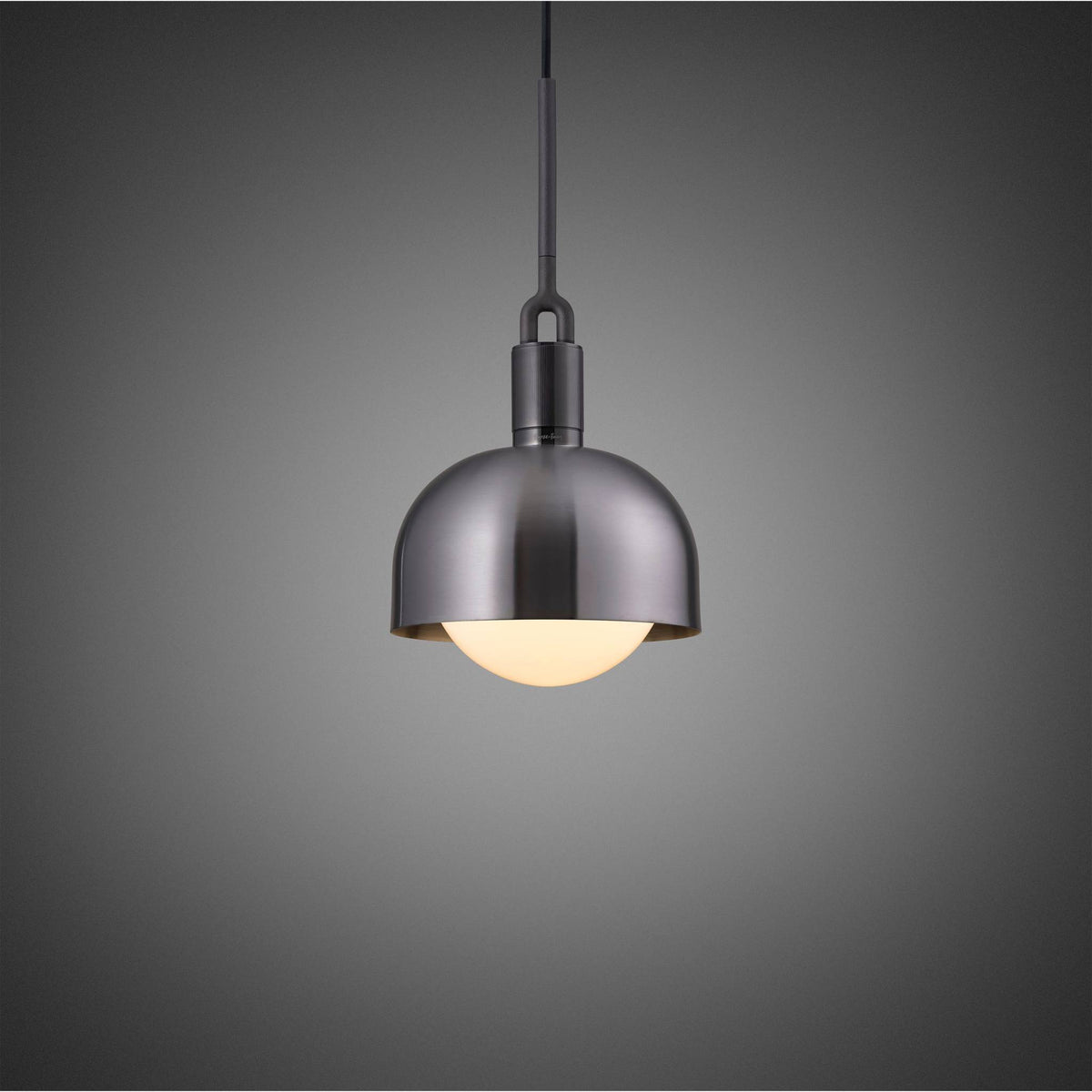 Buster + Punch Forked Pendant / Linear / Shade / Globe / Opal / Medium / Gun Metal
