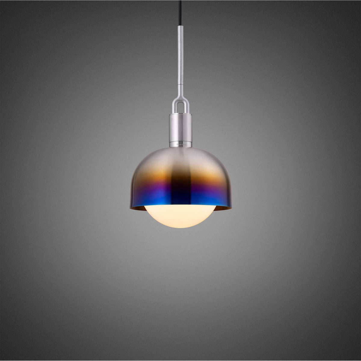 Buster + Punch Forked Pendant / Linear / Shade / Globe / Opal / Medium / Burnt Steel