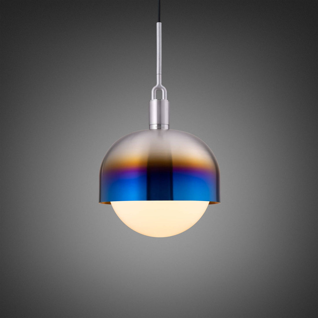 Buster + Punch Forked Pendant / Linear / Shade / Globe / Opal / Large / Burnt Steel