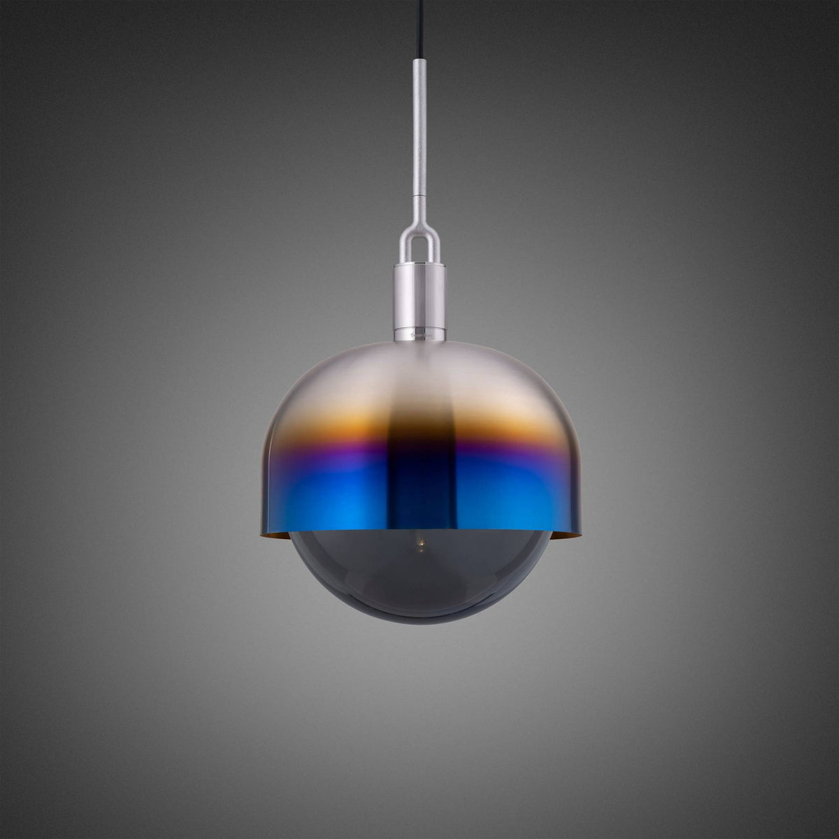 Buster + Punch Forked Pendant / Linear / Shade / Globe / Smoked / Large / Burnt Steel