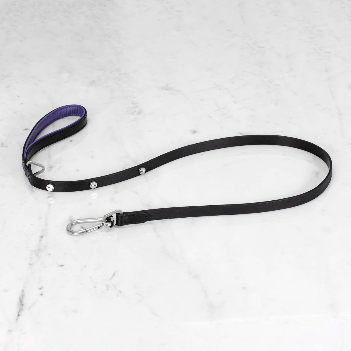 Dog lead / Cross / Black and purple – Steel / 15Mm