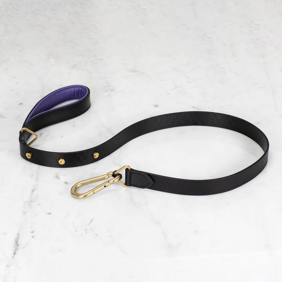 Dog lead / Cross / Black and purple – Brass / 27Mm