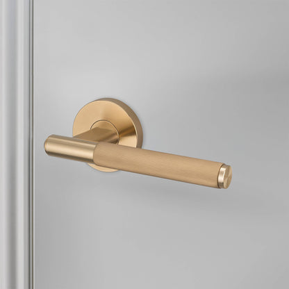 Buster + Punch door handle set / linear / swe / sprung – brass