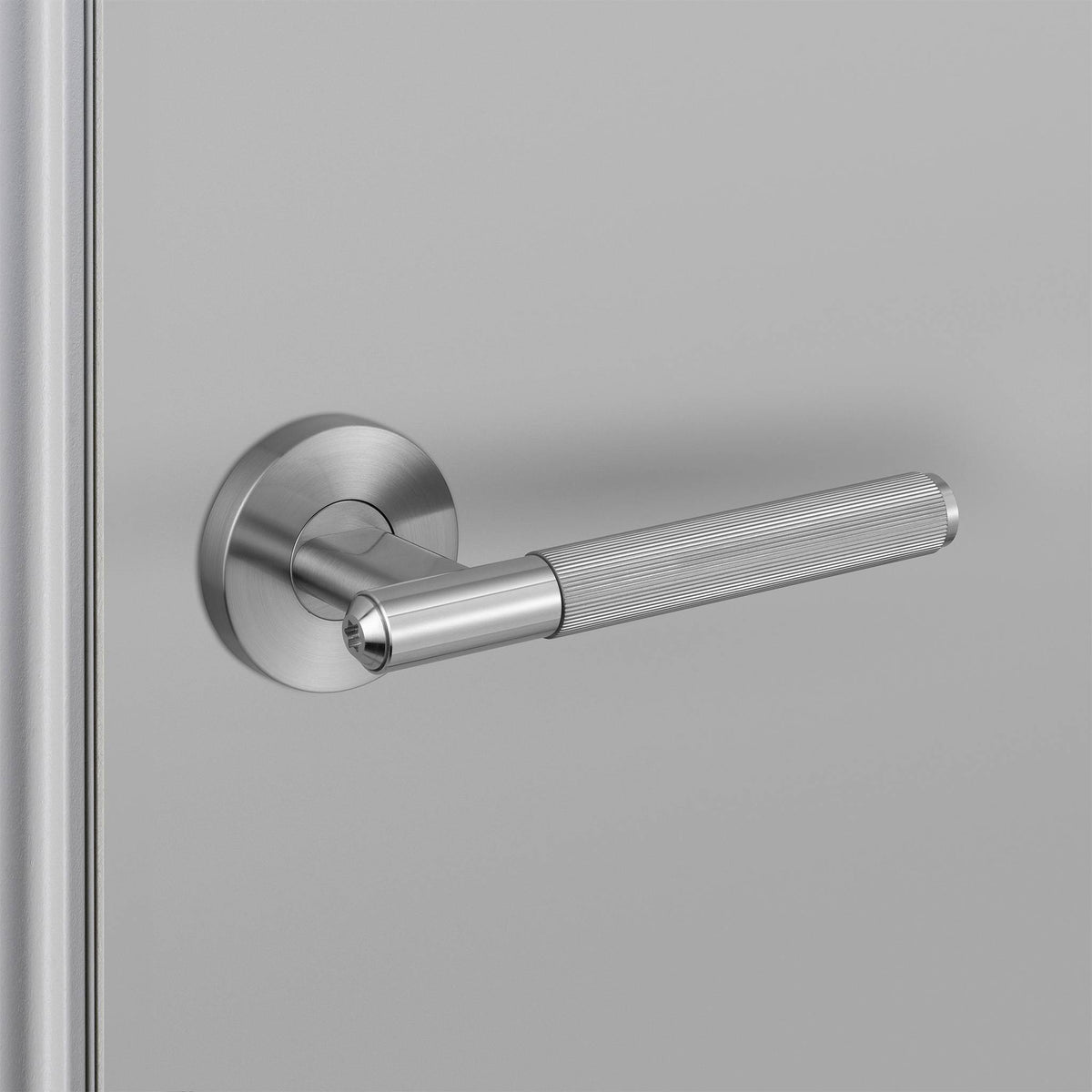 Buster + Punch door handle set / linear / swe / sprung – steel