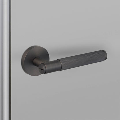 Buster + Punch door handle set / cross / swe / sprung – smoked bronze
