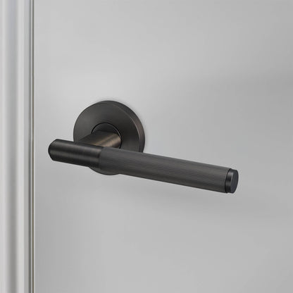 Buster + Punch door handle set / linear / swe / sprung – smoked bronze