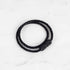 Double bracelet / Cross / Black leather – Black / 40cm