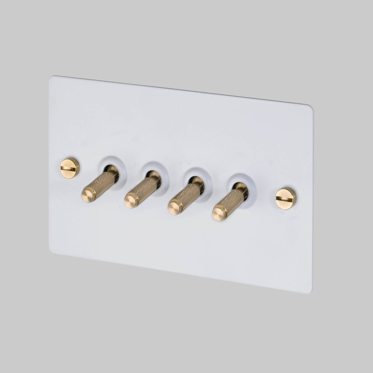 Buster + Punch 4G toggle switch / Cross / White / Brass