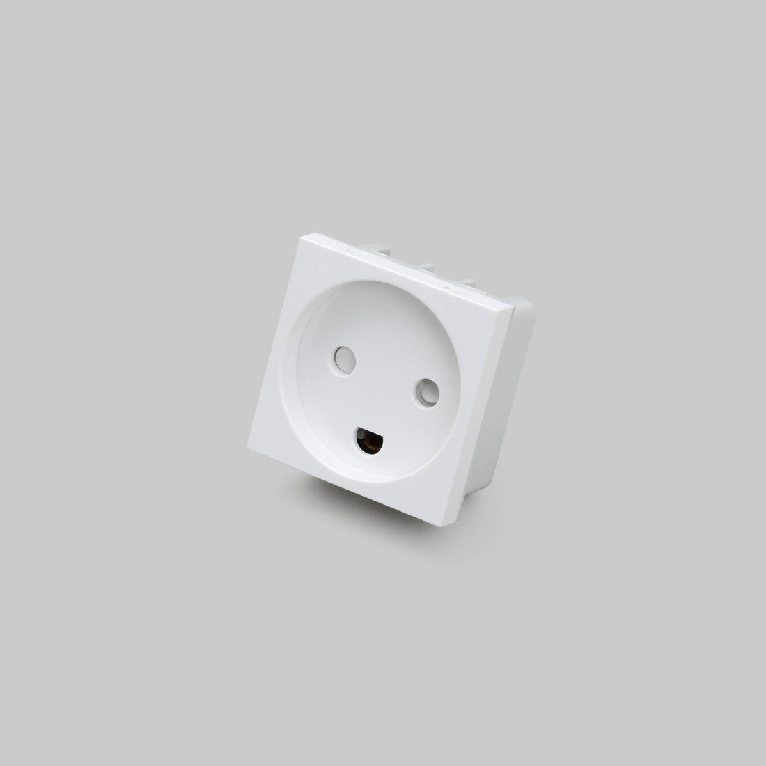 DANISH SOCKET MODULE / TYPE K / 45 MM — WHITE